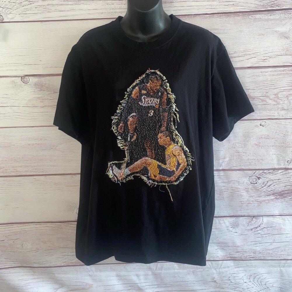 Team US Sports Club Hand-stitched Allen Iverson Step Over Mens T Shirt 2XL Black